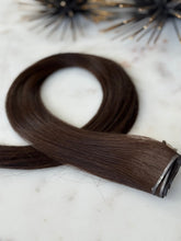 Load image into Gallery viewer, Rachele hybrid weft dark brown hair with weft seam